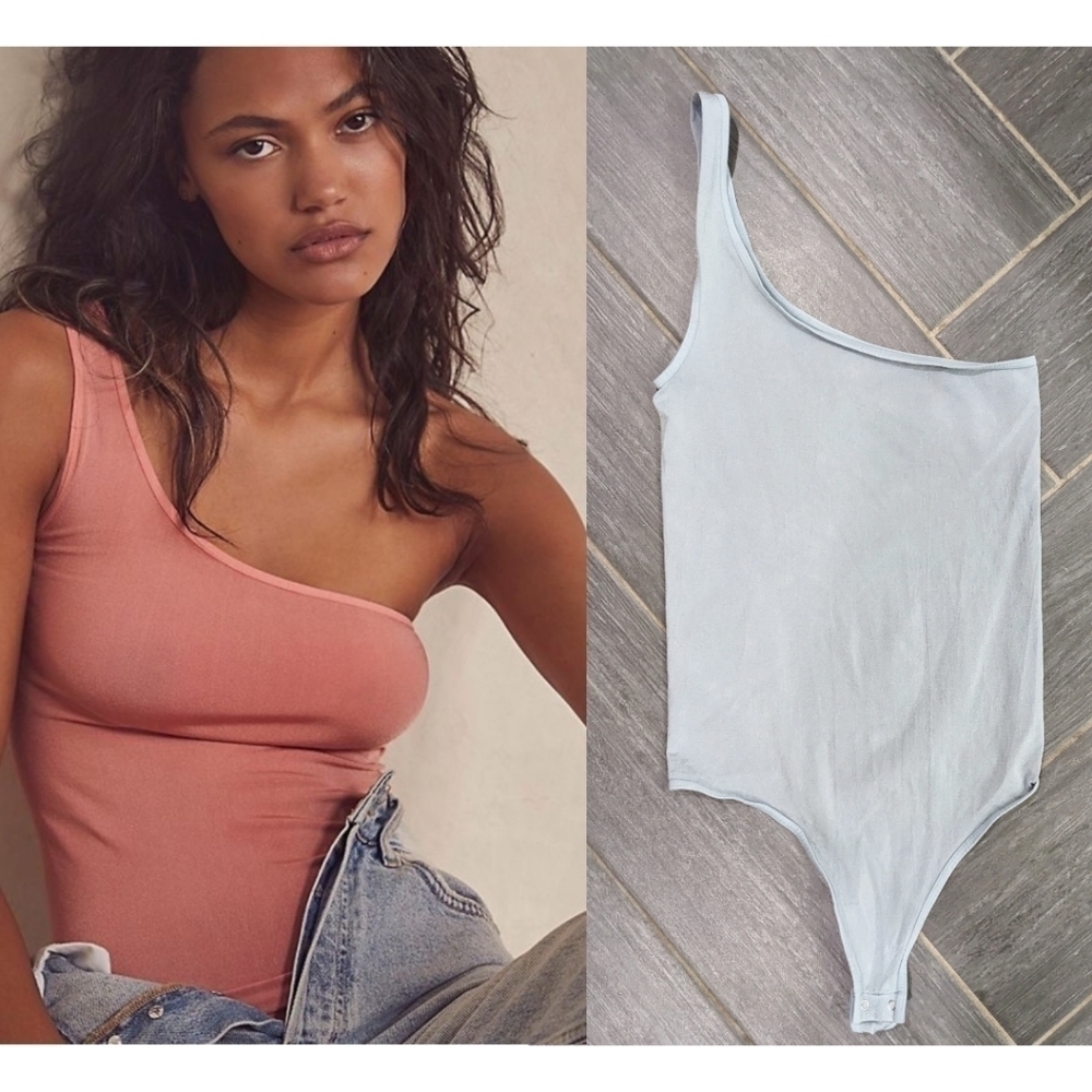 NEW Free People Intimately | Too Late seamless bodysuit in light blue (XS/S)